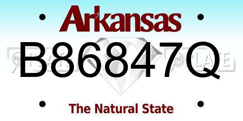 B86847Q Arkansas License Plate