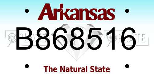 B868516 Arkansas License Plate