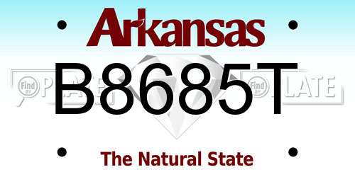 B8685T Arkansas License Plate