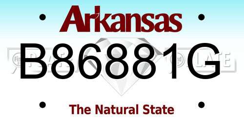 B86881G Arkansas License Plate