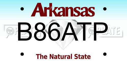 B86ATP Arkansas License Plate