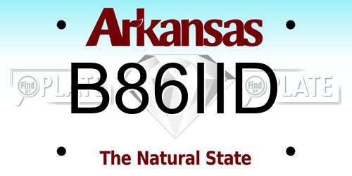 B86IID Arkansas License Plate