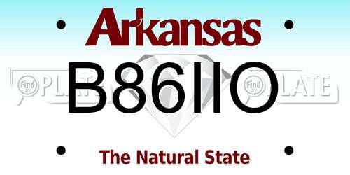 B86IIO Arkansas License Plate