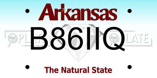 B86IIQ Arkansas License Plate