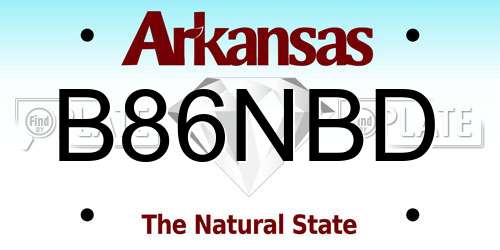 B86NBD Arkansas License Plate