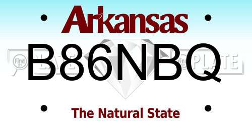 B86NBQ Arkansas License Plate