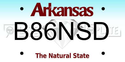 B86NSD Arkansas License Plate