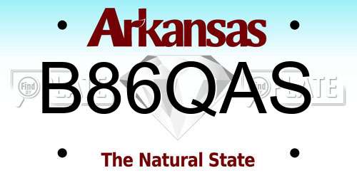 B86QAS Arkansas License Plate