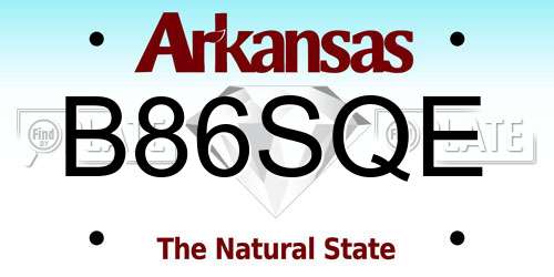 B86SQE Arkansas License Plate