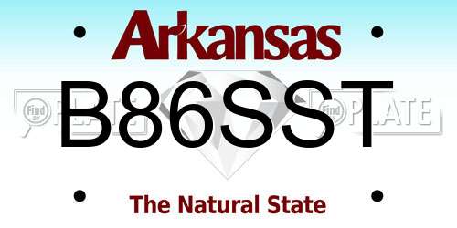 B86SST Arkansas License Plate
