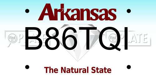 B86TQI Arkansas License Plate