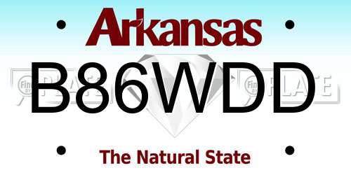 B86WDD Arkansas License Plate