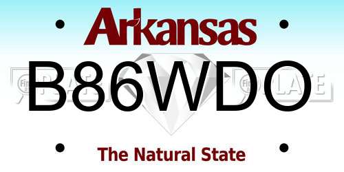 B86WDO Arkansas License Plate