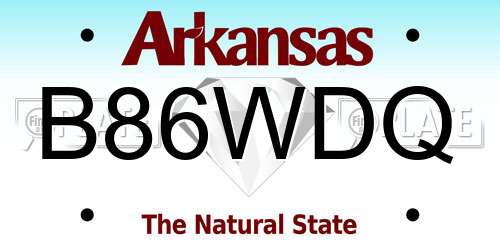 B86WDQ Arkansas License Plate