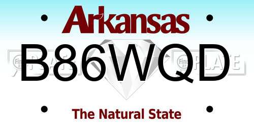 B86WQD Arkansas License Plate