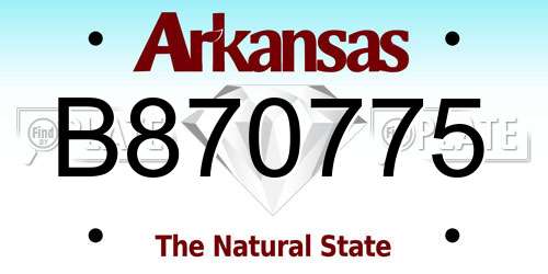 B870775 Arkansas License Plate