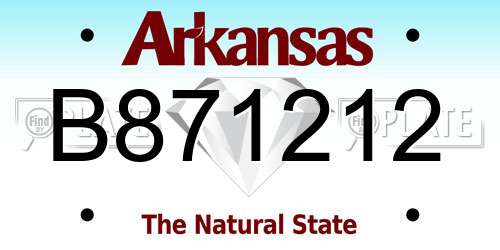 B871212 Arkansas License Plate
