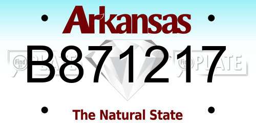 B871217 Arkansas License Plate