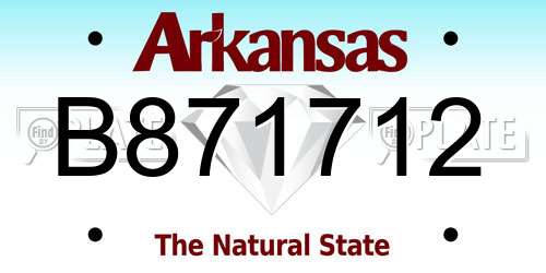 B871712 Arkansas License Plate