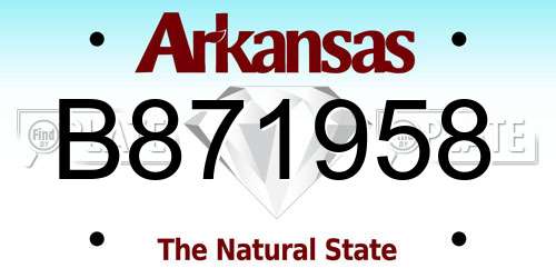 B871958 Arkansas License Plate