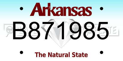 B871985 Arkansas License Plate