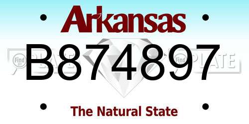 B874897 Arkansas License Plate