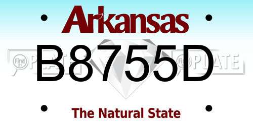B8755D Arkansas License Plate