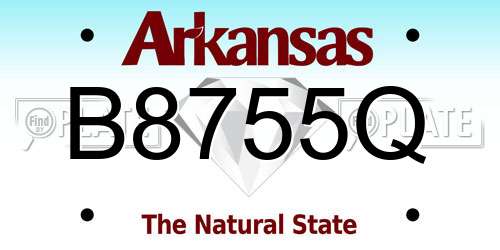 B8755Q Arkansas License Plate