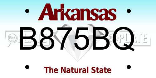 B875BQ Arkansas License Plate