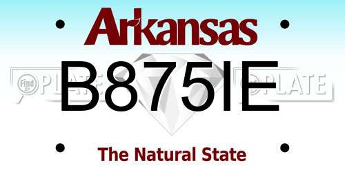 B875IE Arkansas License Plate