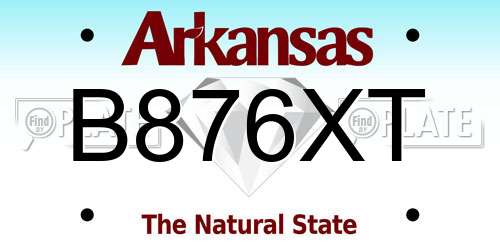B876XT Arkansas License Plate