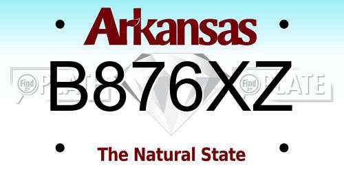 B876XZ Arkansas License Plate