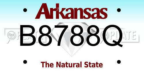 B8788Q Arkansas License Plate