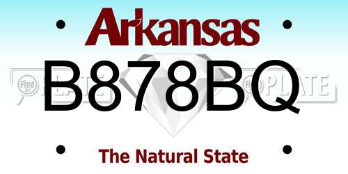 B878BQ Arkansas License Plate