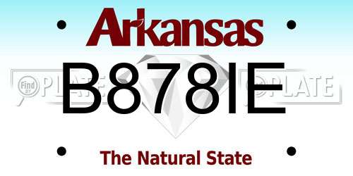 B878IE Arkansas License Plate