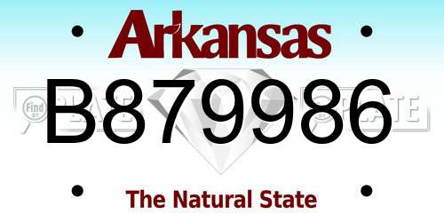 B879986 Arkansas License Plate