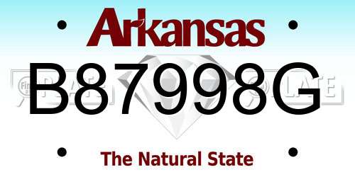 B87998G Arkansas License Plate