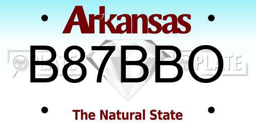 B87BBO Arkansas License Plate