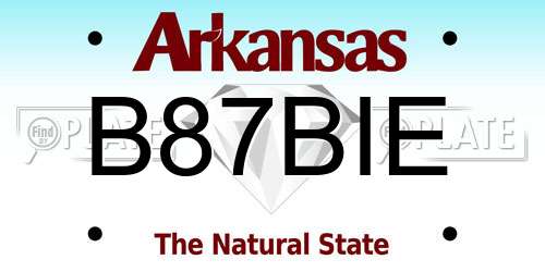 B87BIE Arkansas License Plate