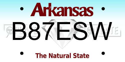 B87ESW Arkansas License Plate