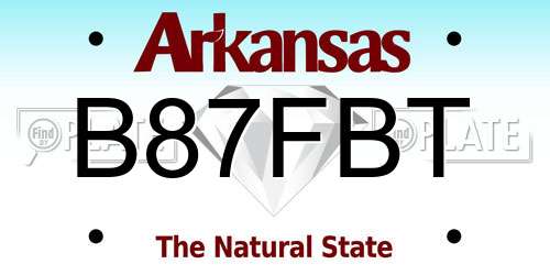 B87FBT Arkansas License Plate