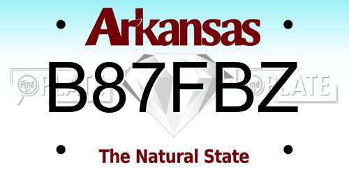B87FBZ Arkansas License Plate