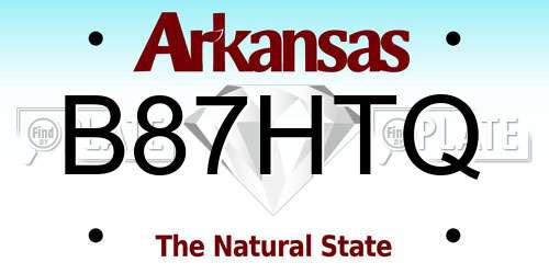 B87HTQ Arkansas License Plate