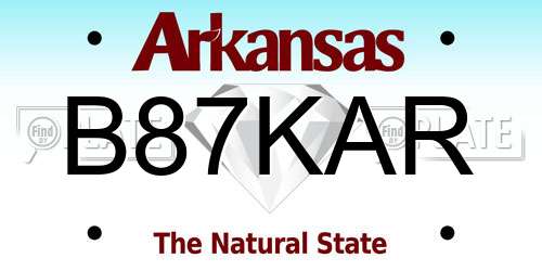 B87KAR Arkansas License Plate