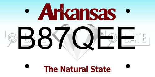 B87QEE Arkansas License Plate