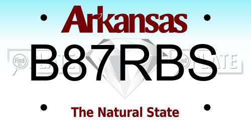 B87RBS Arkansas License Plate