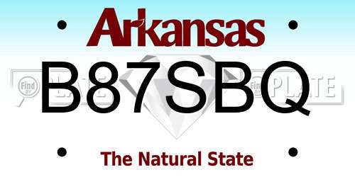 B87SBQ Arkansas License Plate
