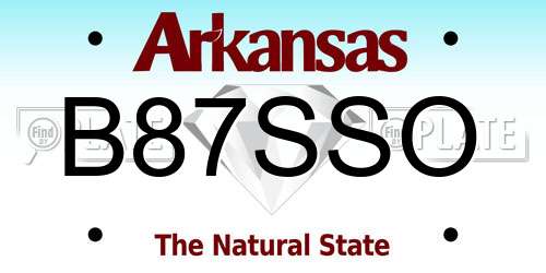 B87SSO Arkansas License Plate