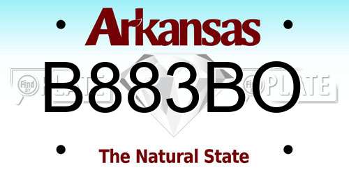 B883BO Arkansas License Plate