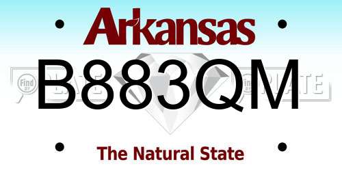 B883QM Arkansas License Plate